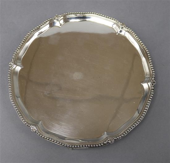 A George III silver waiter, London 1765 8oz.